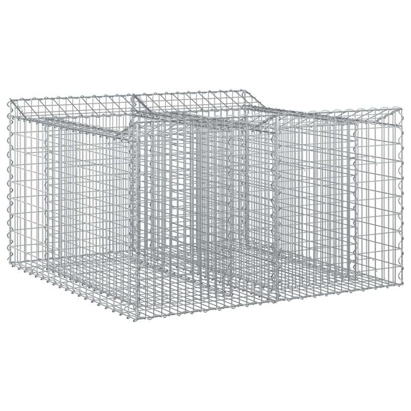 vidaXL Gabion Kohotettu Peti Hopea 100 x 100 x 60 cm Galvanoitu ter&auml;s