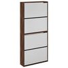 vidaXL Kenk&auml;kaappi peilill&auml; 4 tasoa ruskea tammi 63x17x134 cm