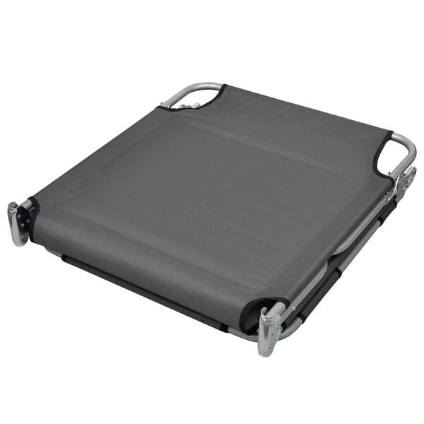 vidaXL Aurinkotuoli tyynyllä säädettävä selkänoja harmaa