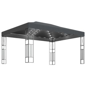 vidaXL Huvimaja LED-valonauhoilla 3x4 m antrasiitti kangas