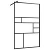 vidaXL Walk-in suihkun sein&auml;ke kirkas ESG-lasi 100x195 cm musta