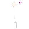 vidaXL Jouluvalo maapiikill&auml; 3 kpl LED-valoilla taitettava valk. 35 cm