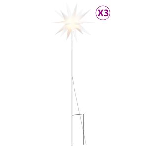 vidaXL Jouluvalo maapiikill&auml; 3 kpl LED-valoilla taitettava valk. 35 cm