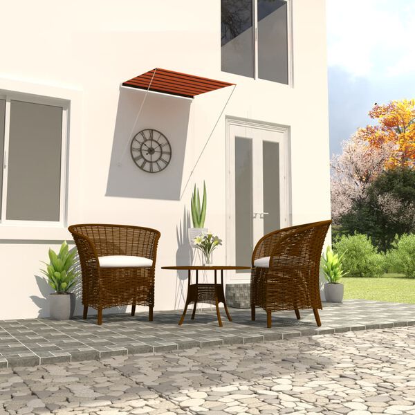 vidaXL Sisäänkelattava markiisi 100x150 cm oranssi ja ruskea