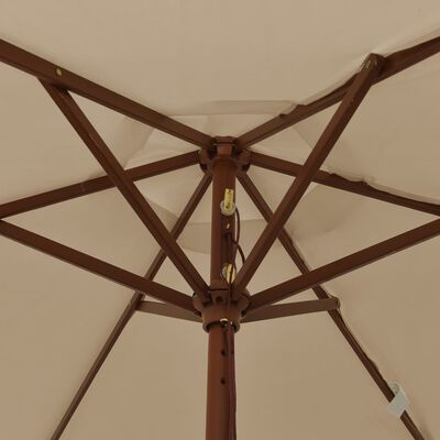 vidaXL Puutarhan aurinkovarjo puutolppa taupe 196x231 cm