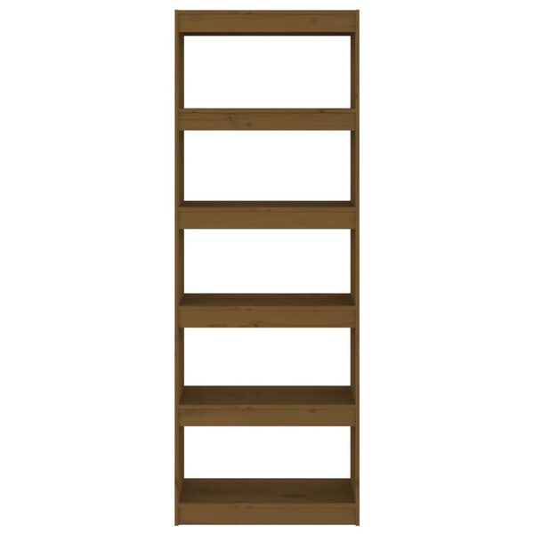 vidaXL Kirjahylly/tilanjakaja hunajanruskea 60x30x167,5 cm t&auml;ysi m&auml;nty