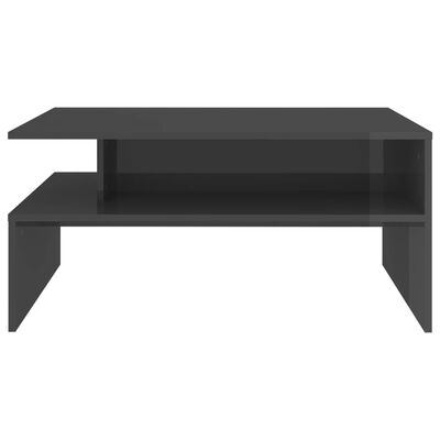 vidaXL Sohvapöytä korkeakiilto harmaa 90x60x42,5 cm lastulevy