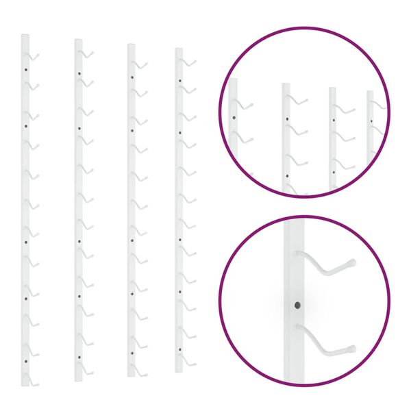 vidaXL Sein&auml;lle kiinnitett&auml;v&auml; viinipulloteline 12 pullolle valk. rauta