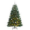 vidaXL Tekojoulukuusi saranoilla 300 LED-valoa ja joulupalloa 210 cm