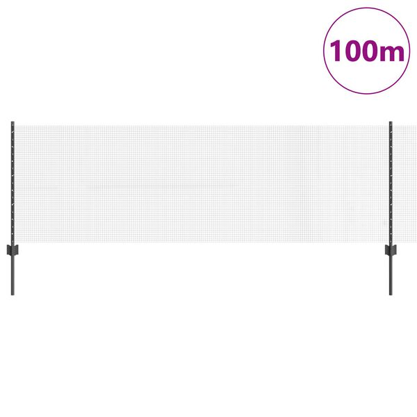 vidaXL Aita ja Tuki Harmaa 0,8 x 100 m Ter&auml;st&auml; ja PVC:t&auml;