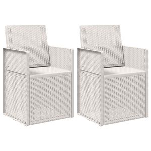 vidaXL Puutarhan ruokatuolit 2 pcs valkoinen PP