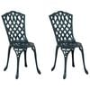 vidaXL Puutarhan Tuoli 2 pcs Vihre&auml; 39 x 40 x 87 cm Alumiini