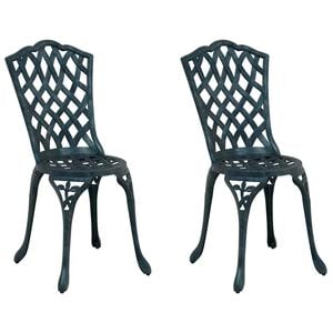 vidaXL Puutarhan Tuoli 2 pcs Vihre&auml; 39 x 40 x 87 cm Alumiini