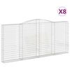 vidaXL Kaarevat kivikorit 8 kpl 400x30x180/200 cm galvanoitu rauta