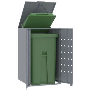 vidaXL Roskalaatikon s&auml;ilytystila yhdelle harmaa 69x79x117 cm ter&auml;s