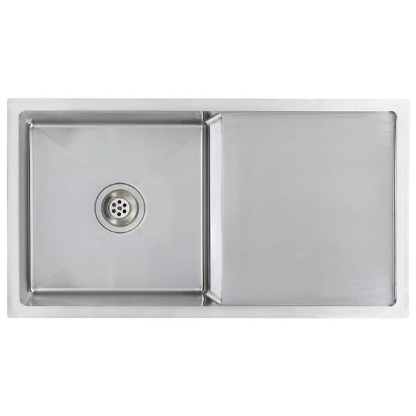 vidaXL Käsintehty keittiön tiskiallas ruostumaton teräs