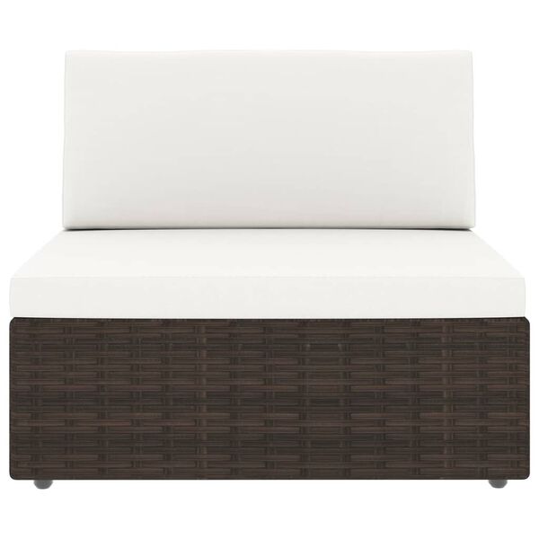 vidaXL 10-osainen Puutarhasohvasarja polyrottinki ruskea