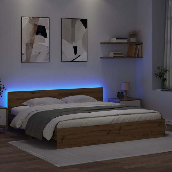 vidaXL S&auml;ngyn runko p&auml;&auml;tyll&auml; Artisan tammi 200 x 200 cm Tekninen puu