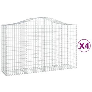 vidaXL Kaarevat kivikorit 4 kpl 200x50x120/140 cm galvanoitu rauta