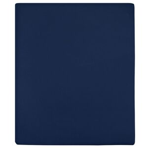 vidaXL Muotoon ommeltu lakana laivastonsininen 90x200 cm puuvilla