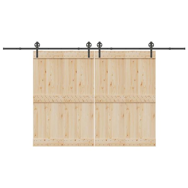 vidaXL Liukuovi Hardware Kit 400 cm Ter&auml;s Musta