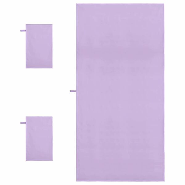 vidaXL Urheilupyyhesetti 3 pcs Violetti Polyesteri ja polyamidi