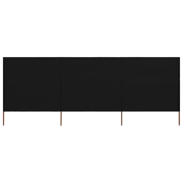 vidaXL Tuulensuojakangas 3 paneelilla 400 x 120 cm musta