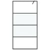 vidaXL Walk-in suihkusein&auml;ke musta 100x195 cm puolihuurrettu ESG-lasi