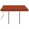 vidaXL Sis&auml;&auml;nkelattava markiisi LED/tuulisens. 3,5x2,5 m oranssiruskea