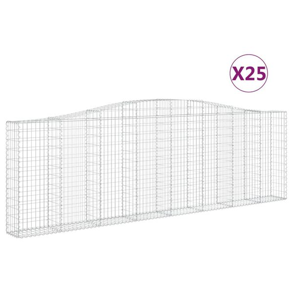 vidaXL Kaarevat kivikorit 25 kpl 400x30x120/140 cm galvanoitu rauta