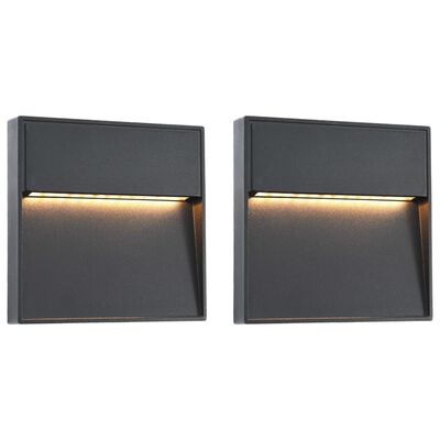 vidaXL LED-seinävalaisimet ulkotiloihin 2 kpl 3 W musta neliö