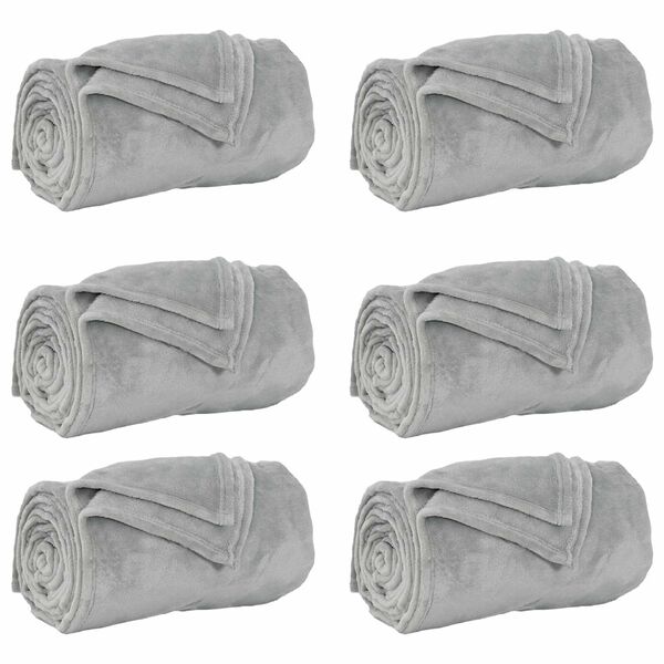 vidaXL Heittop&auml;&auml;llys 6 pcs Harmaa 5FT King Size Fleese