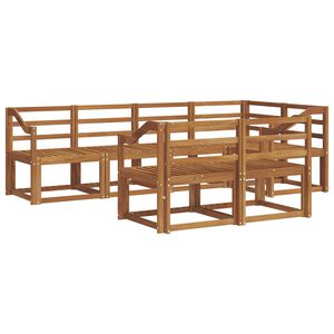 vidaXL Ulkosohvakokoelma 7 pcs Luonnollinen Tihe&auml; akasiapuu