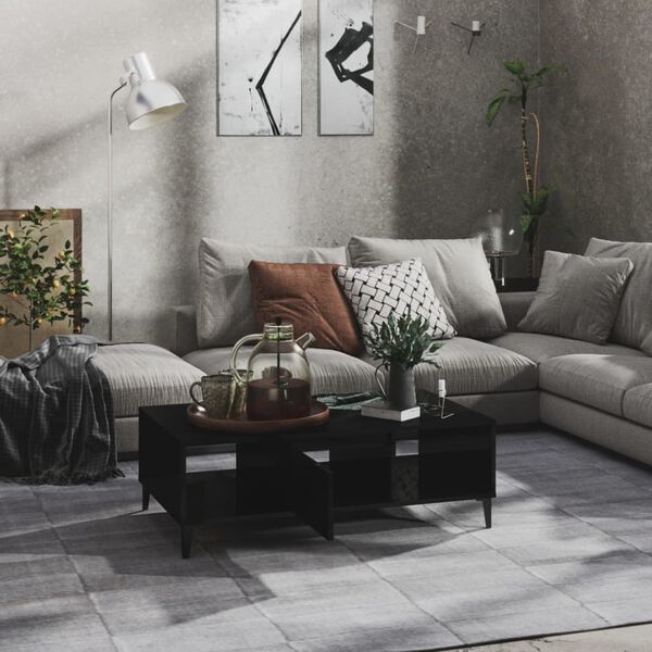 vidaXL Sohvapöytä korkeakiilto musta 103,5x60x35 cm tekninen puu