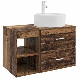 vidaXL Kylpyhuonekalustesetti 2 pcs Vanha puu Tekninen puu