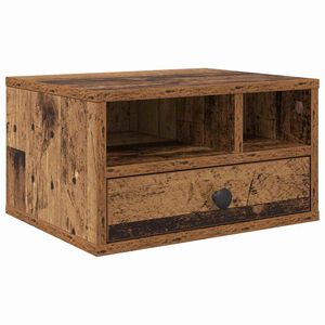 vidaXL Tulostinpidike Vanha Puu 40 x 32 x 24 cm Tekninen puu