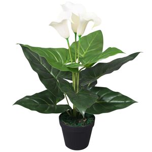 vidaXL Tekokukka ruukulla huonevehka/kalla 45 cm valkoinen