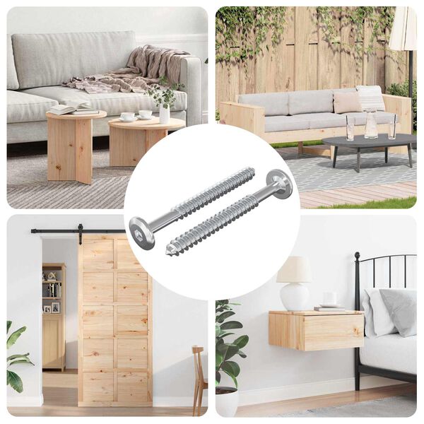 vidaXL Puuruuvit 2 pcs Hopea M6 x 70 mm Ter&auml;s