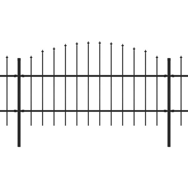vidaXL Puutarha-aita keih&auml;sk&auml;rkinen ter&auml;s 714,5x100 cm musta