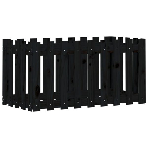 vidaXL Kukkalaatikko aitamuotoilu musta 100x50x50 cm t&auml;ysi m&auml;nty