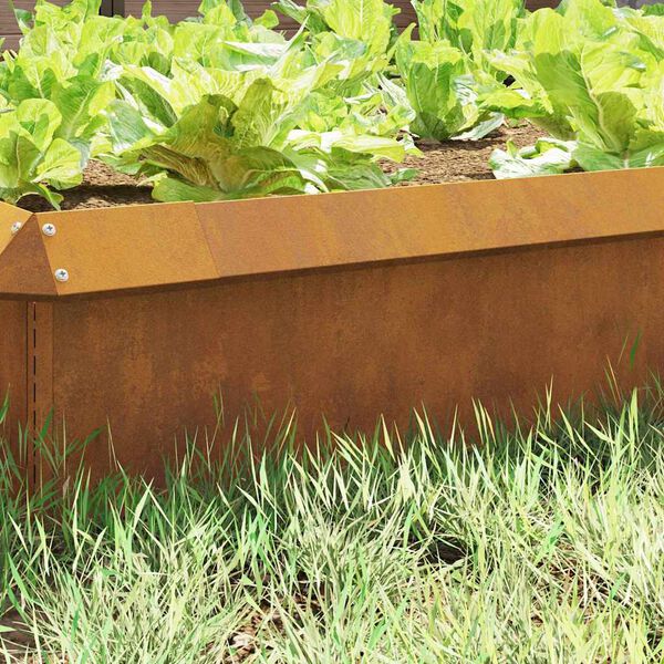 vidaXL Etanaaita 4 pcs Ruosteinen 100 x 3,5 x 25 cm Kulunut Ter&auml;s