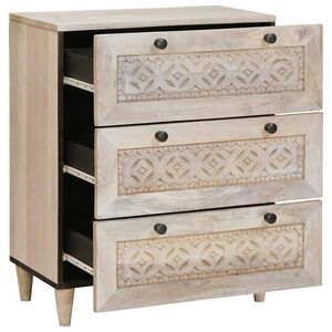 vidaXL Sivupöytä Valkoinen 60 x 33 x 75 cm täysi mangopuu