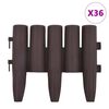 vidaXL Nurmikonreunukset 36 kpl ruskea 10 m PP