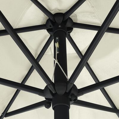vidaXL Aurinkovarjo alumiinitanko 270x246 cm hiekanvalkoinen