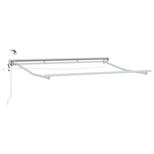 vidaXL S&auml;hk&ouml;k&auml;ytt&ouml;inen markiisikangas LED-valoilla Valkoinen 2,5 x 2 m