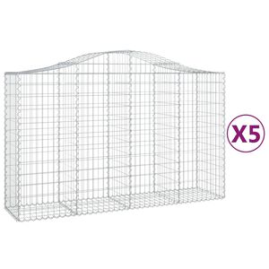 vidaXL Kaarevat kivikorit 5 kpl 200x50x120/140 cm galvanoitu rauta