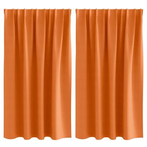 vidaXL Piment&auml;v&auml; verho renkailla 2 kpl Hehkuva oranssi 140 x 140 cm