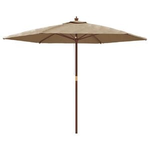 vidaXL Puutarhan aurinkovarjo puutolppa taupe 299x240 cm