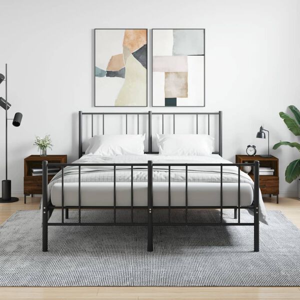 vidaXL Y&ouml;p&ouml;yd&auml;t 2 kpl ruskea tammi 40x35x47,5 cm tekninen puu