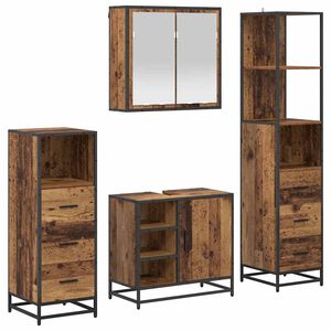 vidaXL Kylpyhuonekalustesetti 4 kpl Vanha Puu 65 x 33 x 60 cm